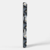 Zwart Goud en Wit Marmer Effect iPhone Case (Achterkant / Rechts)