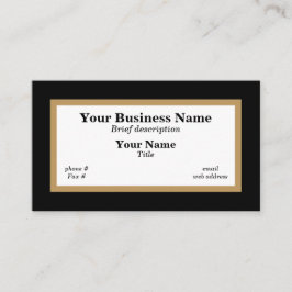 Zwart Goud en Wit Minimalistisch Generiek Visitekaartje