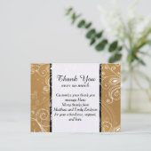 Zwart, Goud en Wit Swirly Design Briefkaart (Staand voorkant)