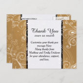 Zwart, Goud en Wit Swirly Design Briefkaart (Voorkant / Achterkant)