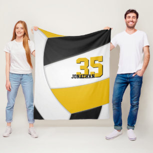 zwart goud en witte jongens volleyball , speciaal  fleece deken