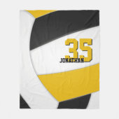 zwart goud en witte jongens volleyball , speciaal  fleece deken (Voorkant)