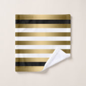Zwart goud en witte strepen bad handdoek (Wasdoekje)