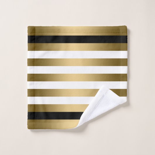 Zwart goud en witte strepen bad handdoek (Wasdoekje)