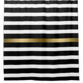 zwart goud en witte strepen douchegordijn (Voorkant)