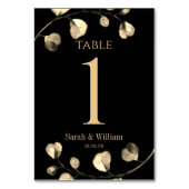 Zwart & Goud Eucalyptus bruiloft Kaart (Achterkant)