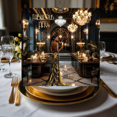 Zwart Goud Fabulous Art Deco Room Etnische vrouw Kaart