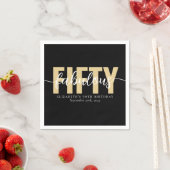 Zwart Goud Fabulous Vijftig Verjaardagsfeest Servet (Insitu)