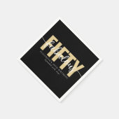 Zwart Goud Fabulous Vijftig Verjaardagsfeest Servet (Hoek)