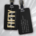 Zwart Goud Fabulous Vijftig Verjaardagsreis Bagagelabel<br><div class="desc">Versterk uw bagage met dit persoonlijke ontwerp dat perfect is voor reizigers</div>