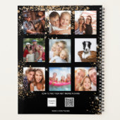 Zwart goud familie fotocollage 2026 planner (Achterkant)