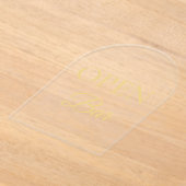 Zwart & Goud Faux Folie Arch Acryl Open Bar Teken Acryl Uitnodigingen (Laagn)