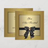 Zwart Goud Feest Kaart (Voorkant / Achterkant)