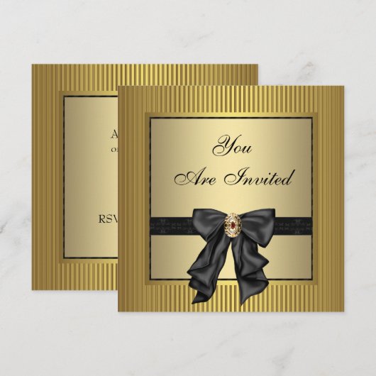 Zwart Goud Feest Kaart (Voorkant / Achterkant)