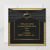 Zwart Goud Feest Kaart (Achterkant)