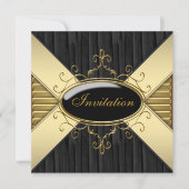 Zwart Goud Feest Kaart (Voorkant)