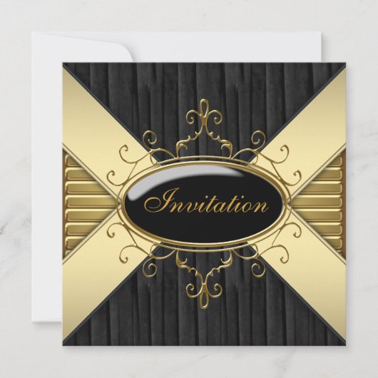 Zwart Goud Feest Kaart (Voorkant)