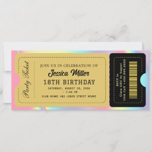 Zwart & Goud Feestticket Kaart