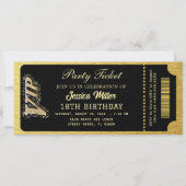 Zwart & Goud Feestticket Kaart (Voorkant)