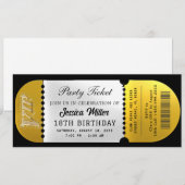 Zwart & Goud Feestticket Kaart (Voorkant / Achterkant)