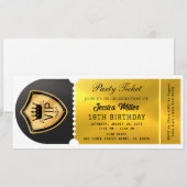 Zwart & Goud Feestticket Kaart (Voorkant / Achterkant)