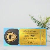 Zwart & Goud Feestticket Kaart (Staand voorkant)