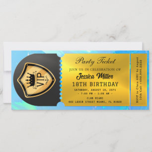 Zwart & Goud Feestticket Kaart