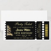 Zwart & Goud Feestticket Kaart (Voorkant / Achterkant)