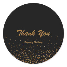 Zwart & Goud Fijne Glitter Chic Feest Favor Sticke