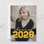 Zwart & Goud Filmstrip 5 Foto Afstuderen Kaart (Achterkant)