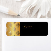 Zwart Goud Fleur de lis met harlekijn Etiket (Insitu)