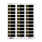 Zwart Goud Fleur de lis met harlekijn Etiket (Full Sheet)