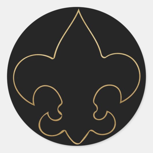 Zwart & Goud Fleur De Lis Stickers Seals (Voorkant)