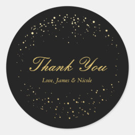 Zwart & Goud Folie Abstracte Cirkel Stippen Sticke Ronde Sticker