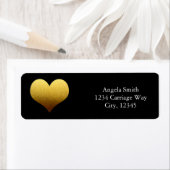 Zwart & Goud Folie Hart Sticker Adreslabels (Insitu)