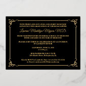 Zwart Goud FOLIE Klas van 2025 Foto Afstuderen Uitnodiging (Achterkant)