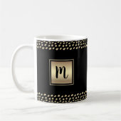 Zwart goud folie vet monogram script modern luxe koffiemok (Links)