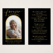 Zwart Goud Foto Begrafenis Gebed Kaart (Voorkant /achterkant)