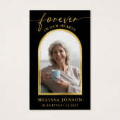 Zwart Goud Foto Begrafenis Gebed Kaart (Voorkant)