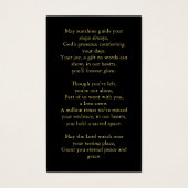 Zwart Goud Foto Begrafenis Gebed Kaart (Achterkant)