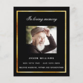 Zwart goud foto begrafenisprogramma (Voorkant)