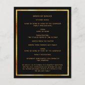 Zwart goud foto boog begrafenisprogramma (Achterkant)