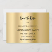 Zwart goud foto boog Graduation Party Save The Date (Achterkant)