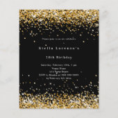 Zwart goud foto budget verjaardagsuitnodiging (Voorkant)
