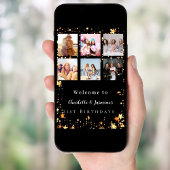 Zwart goud foto collage sterren 2 personen verjaar poster