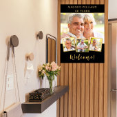 Zwart goud foto collage verjaardagsfeestje welkom poster