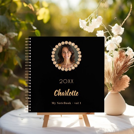 Zwart goud foto diamanten notitieboek