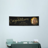 Zwart Goud Foto Gefeliciteerd Afstuderen Banner (Beurs)