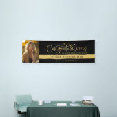 Zwart Goud Foto Gefeliciteerd Afstuderen Banner (Beurs)