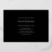 Zwart Goud Foto Minimalistisch 40e Verjaardagsfees Folie Uitnodiging (Achterkant)